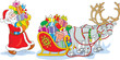 Santa loads his sleigh with Christmas gifts