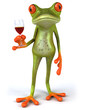Grenouille et vin