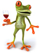 Grenouille et vin
