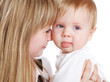 Woman holding  baby
