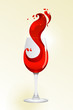 Glass of red wine on a white background
