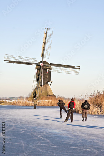 Photo: Ice skating in the Netherlands in winter Ice skating in the Netherlands in winter