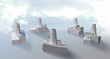 Illustration: factory cluster with solar panels factory cluster with solar panels