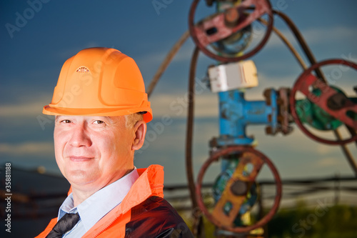 Photo: Engineer in an Oil field Engineer in an Oil field