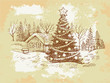 Vintage Christmas Card .