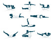 Pilates exercise poses - workout silhouettes