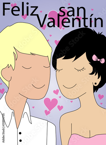 Vector: feliz san valentin feliz san valentin