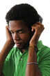 Photo: African american man listening music African american man listening music