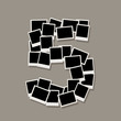 Number five made from photo frames, insert your photos Number five made from photo frames, insert your photos