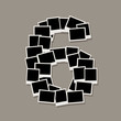 Number six made from photo frames, insert your photos Number six made from photo frames, insert your photos