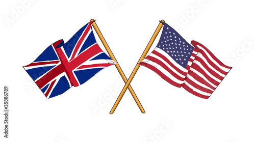Illustration: American and British alliance and friendship American and British alliance and friendship