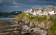 Houses on the edge in Granville, France Houses on the edge in Granville, France