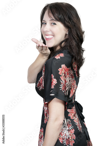 Photo: Woman Blowing a Kiss Woman Blowing a Kiss