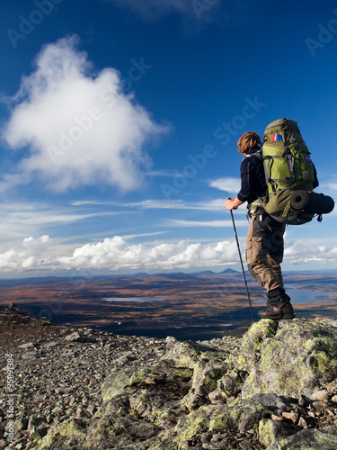 Foto: Wanderer auf Trekkingtour in Schweden Wanderer auf Trekkingtour in Schweden