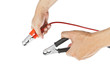 Human hand giving to charge battery Human hand giving to charge battery