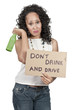 Photo: Woman Holding Sign Woman Holding Sign