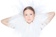 Studio shot of winter girl over white