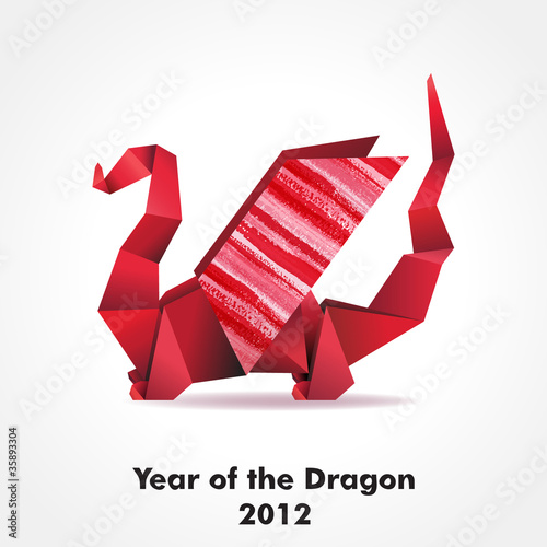 Vector: Origami dragon Origami dragon