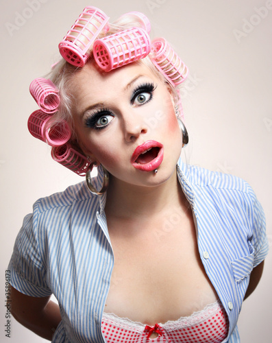 Photo: Surprised housewife Surprised housewife