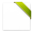 Green corner ribbon with golden edges