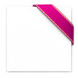 Illustration: Pink corner ribbon with golden edges Pink corner ribbon with golden edges