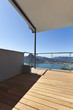 Modern apartment, balcony, lake panoramic view Modern apartment, balcony, lake panoramic view