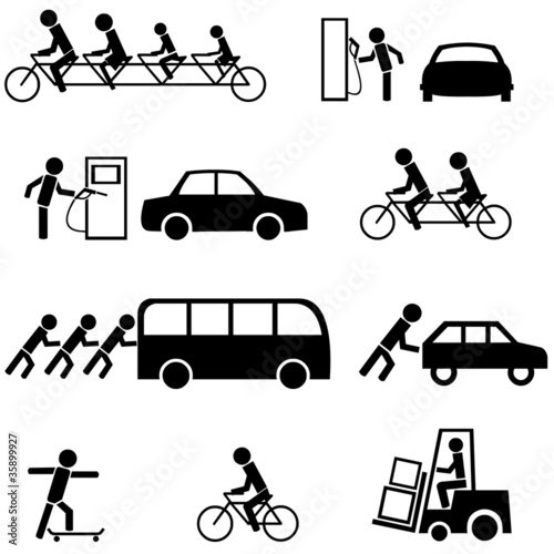 Vektor: Vector set of black transportation icons Vector set of black transportation icons