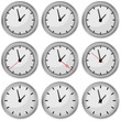 Uhr Uhren Zeit Termin Zeiger Zeitplan Set 3 grau