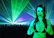 Girl DJ and Laser Show - Illustration