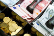 Euro money in the till