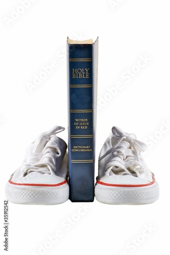 Photo: Bible and school shoe Bible and school shoe