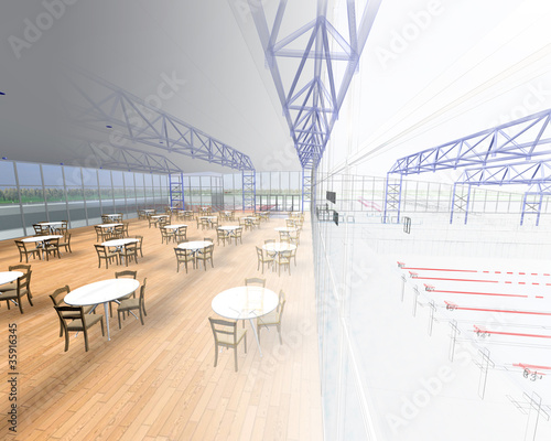 Illustration: progetto ristorante rendering 3d ingegneria architettura progetto ristorante rendering 3d ingegneria architettura