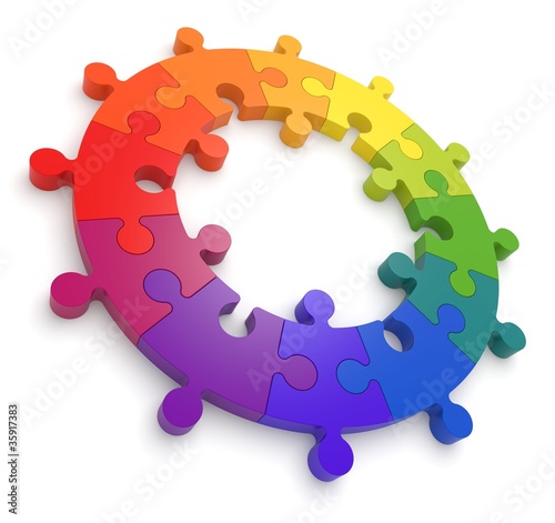 Illustration: Puzzle Color Wheel 3D Puzzle Color Wheel 3D