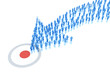 Arrow of people moves to the target Arrow of people moves to the target