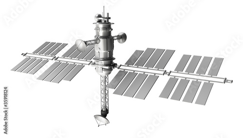 Illustration: Space satellite , isolated on white Space satellite , isolated on white