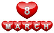 red glossy hearts 