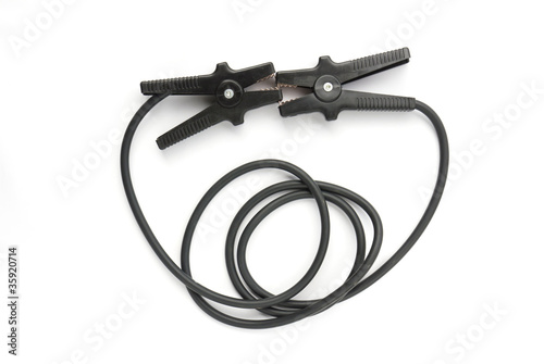 Photo: Car battery jumper cables Car battery jumper cables