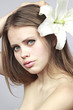 mysterious girl with a lily