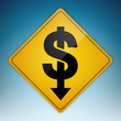 Road Sign Dollar Down