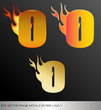 eps Vector image: initials (o)  metallic fire logo Ⅴ