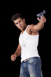 Man aiming a handgun