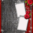 Card for congratulation or invitation with  red roses