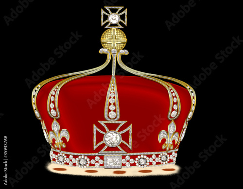Illustration: royal gold corona on black background royal gold corona on black background
