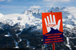 Safety in mountains. Ski resort Madonna di Campiglio. Italy.