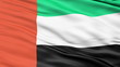 Realistic 3D detailed United Arab Emirates flag in the wind