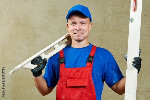 Photo: Plasterer at work Plasterer at work