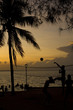 beach volleyball, sunset on the beach