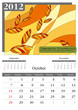 October. 2012 Calendar.