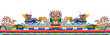 Chinese style dragon and sheep statue on roof