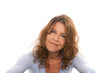 Attractive middle age woman on a white background